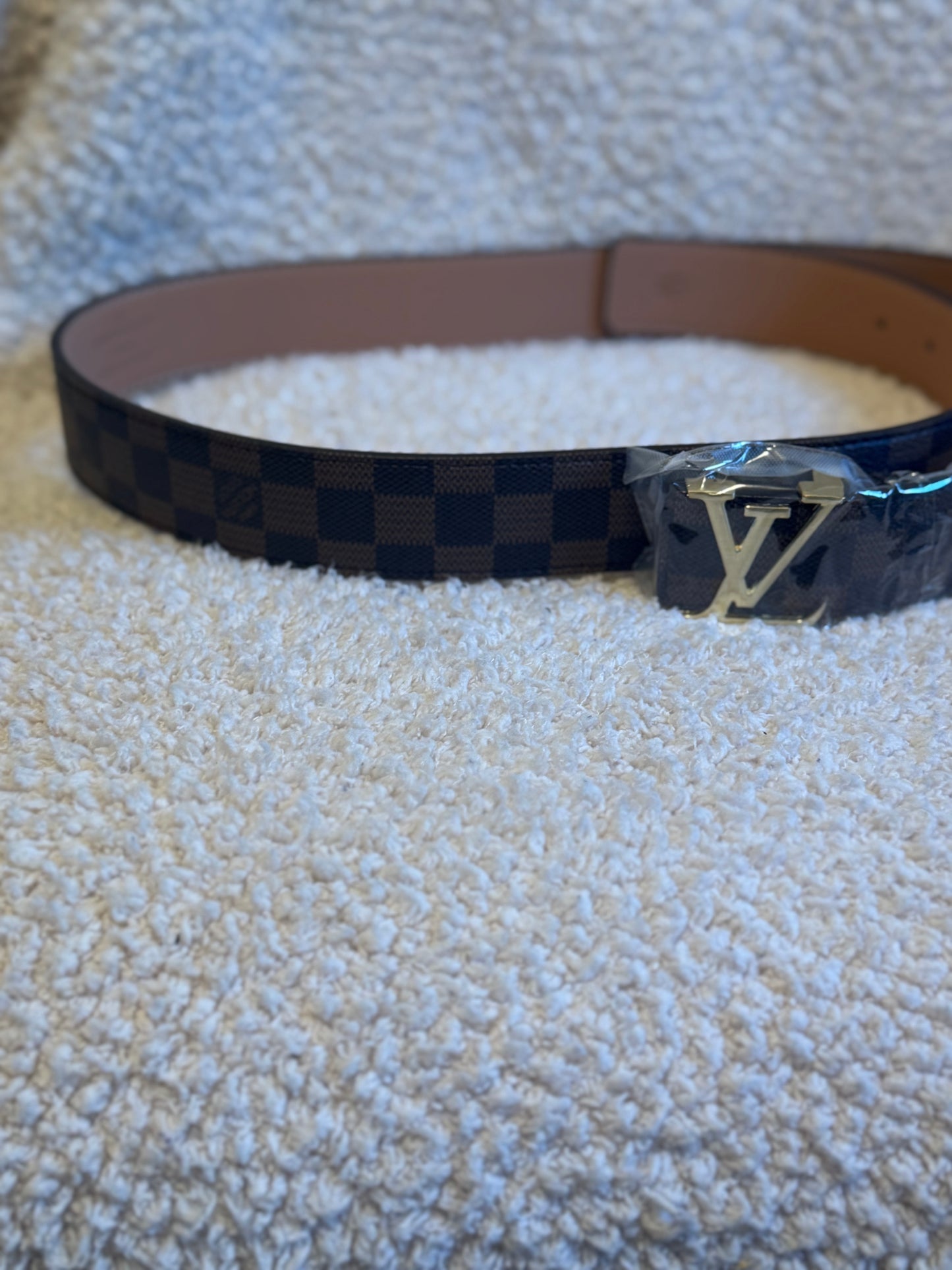 Checkered LV Belt