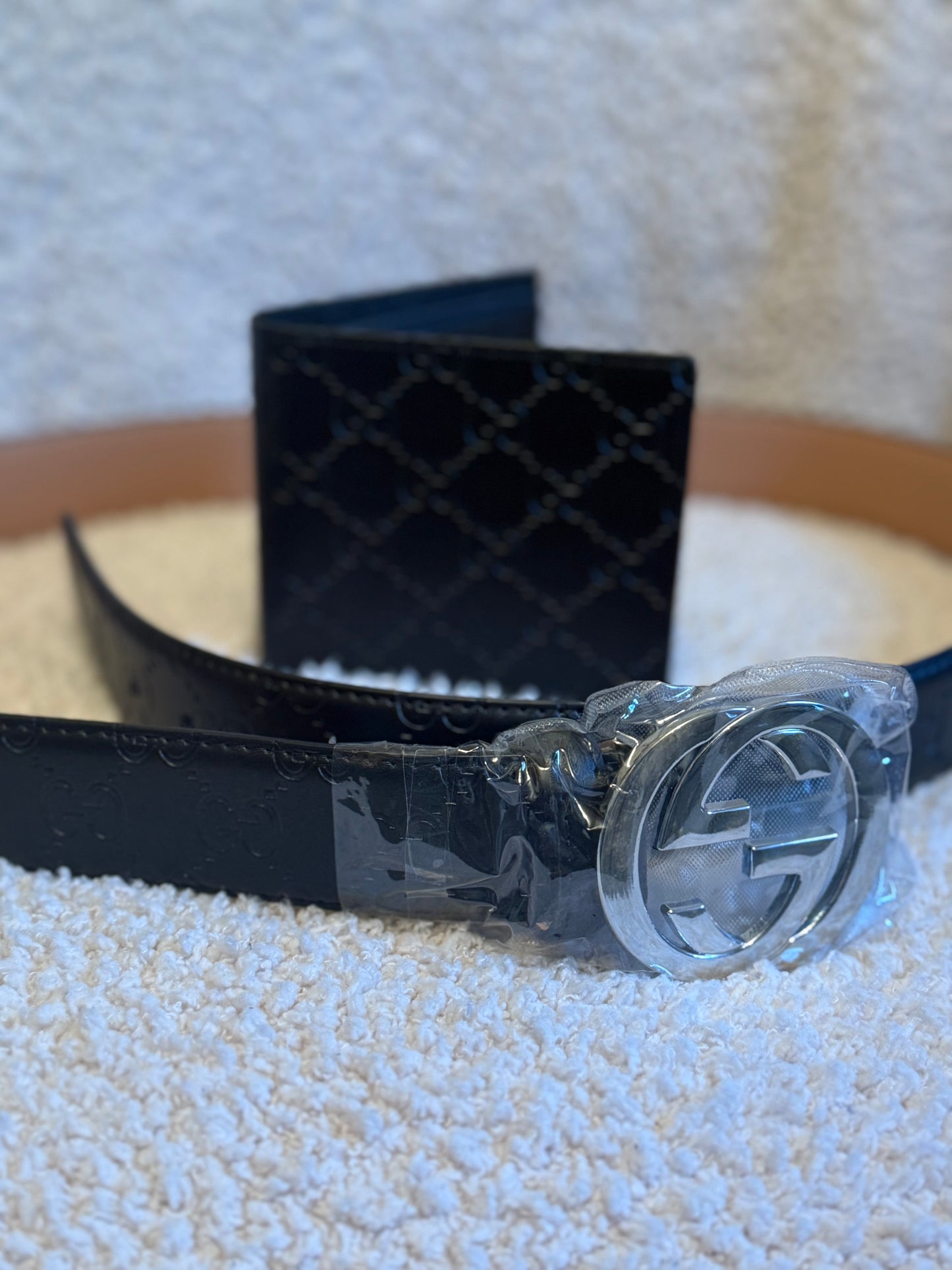 Black GG Belt & Wallet
