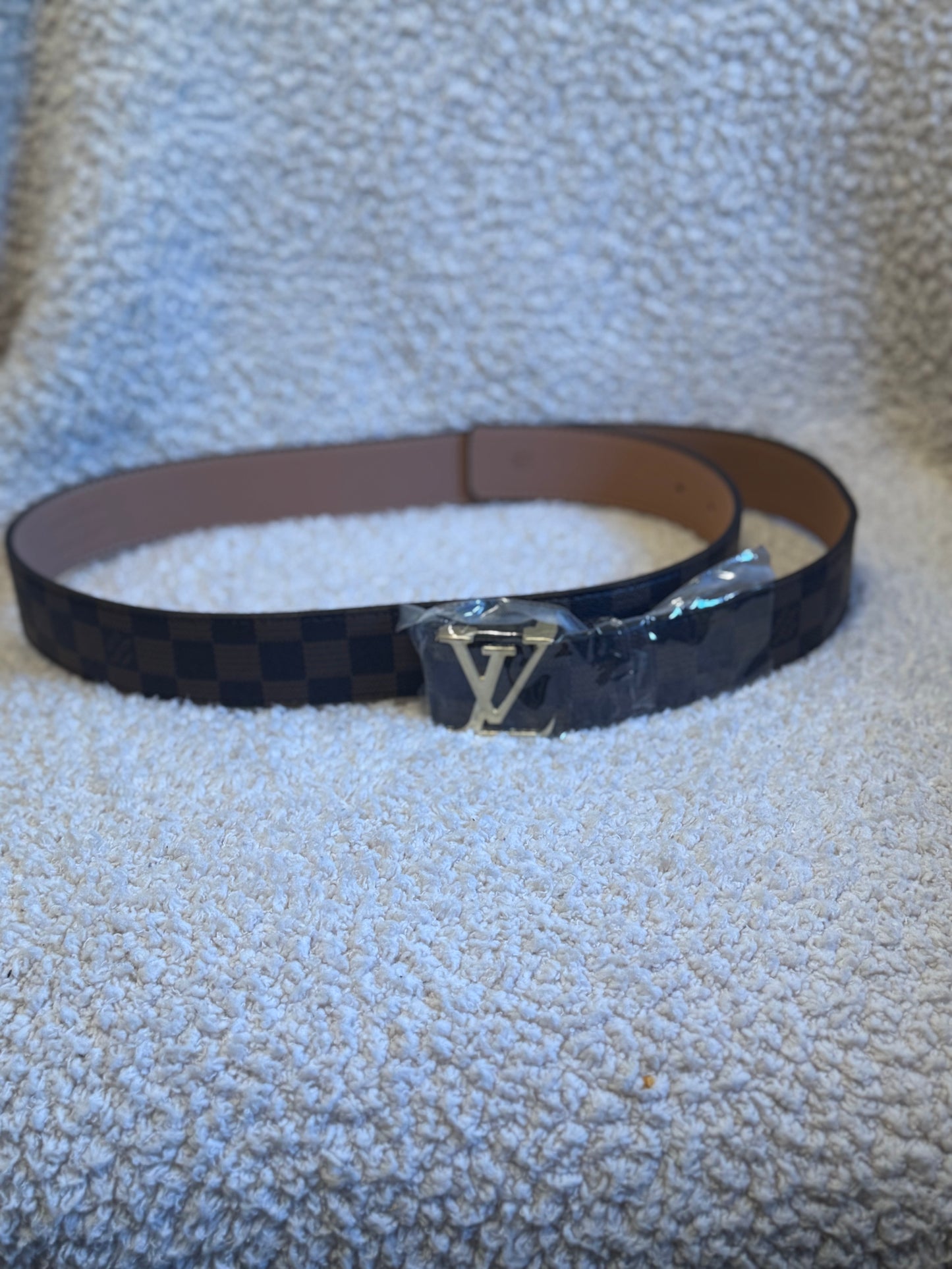 Checkered LV Belt