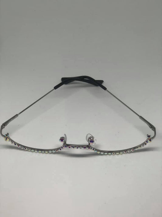 Rhinestone Eyeglass Frames- Silver
