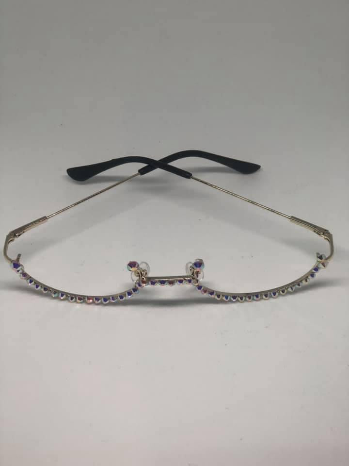 Rhinestone Eyeglass Frames- Silver